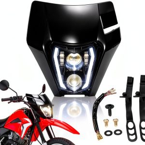 CHANGCHENG LED Headlight Universal Fit with Turn Signals – Black/White-0