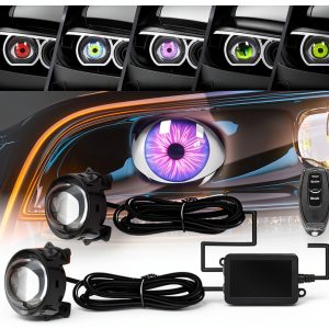 spnanma Demon Eye LED Headlights Black High Bright-0