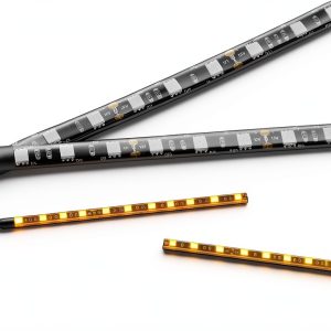 Wogomz Amber LED Light Strip 6.7in Black Yellow Waterproof Rear-0