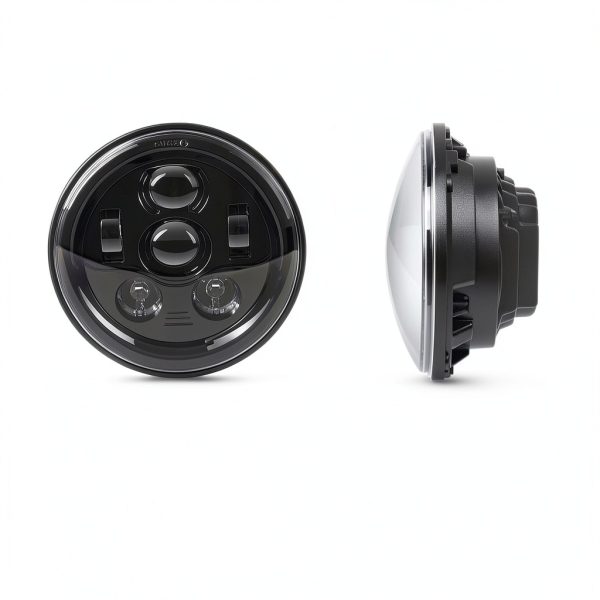 Tugwuetlwu 7" LED Headlight Kit 4500Lumen High Beam Black/Chrome-6
