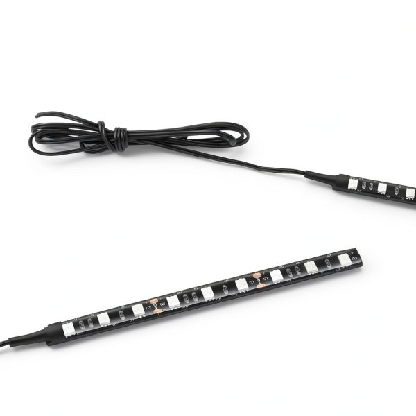 Wogomz Amber LED Light Strip 6.7in Black Yellow Waterproof Rear-1