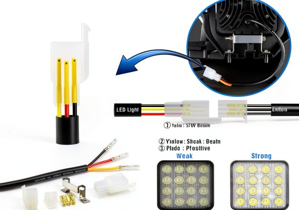 MCHMFG LED Motorcycle Headlight 32W Waterproof Universal Fit Black-3