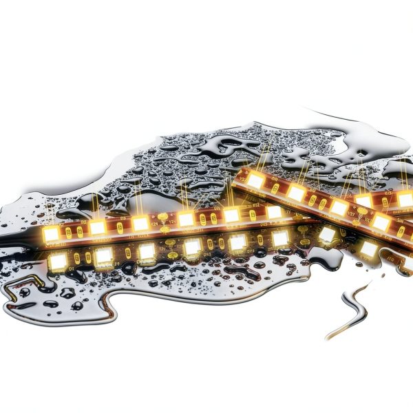 Wogomz Amber LED Light Strip 6.7in Black Yellow Waterproof Rear-3