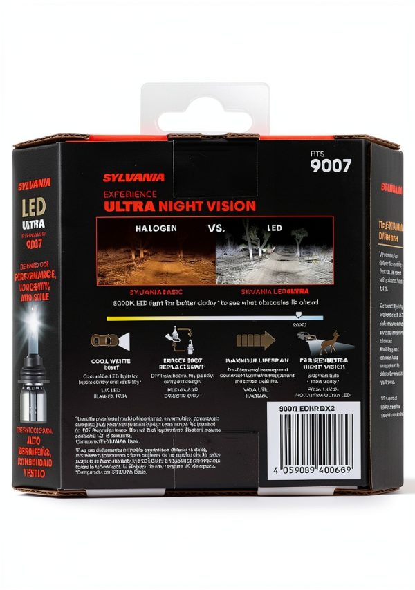 Sylvania 9007 LED Fog Light Bulb 6000K Cool White LongLife Replacement-1