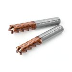 Tools Carbide Square End Mill, ACO Coating,Corner Chamfer Spiral Router Bits, Cutting for Hardened Steel(55-65HRC), Titanium Alloys, for Rough Machining, 4 Flute,3/8" Shank (.375(3/8)", 2pcs)-0
