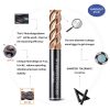 Tools Carbide Square End Mill, ACO Coating,Corner Chamfer Spiral Router Bits, Cutting for Hardened Steel(55-65HRC), Titanium Alloys, for Rough Machining, 4 Flute,3/8" Shank (.375(3/8)", 2pcs)-1